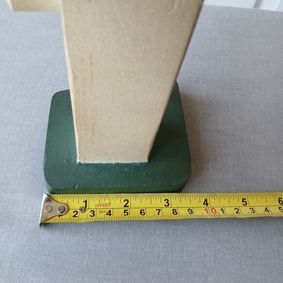 Handmade Vintage Wooden Snowman candle holder 13" tall made in Mexico votive - Picture 14 of 16